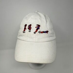 Bayside White Roller Skating Embroidered Dad Hat USA Made Adjustable Strapback